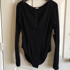 Black Long Sleeve Women's Top/Bodysuit L 106